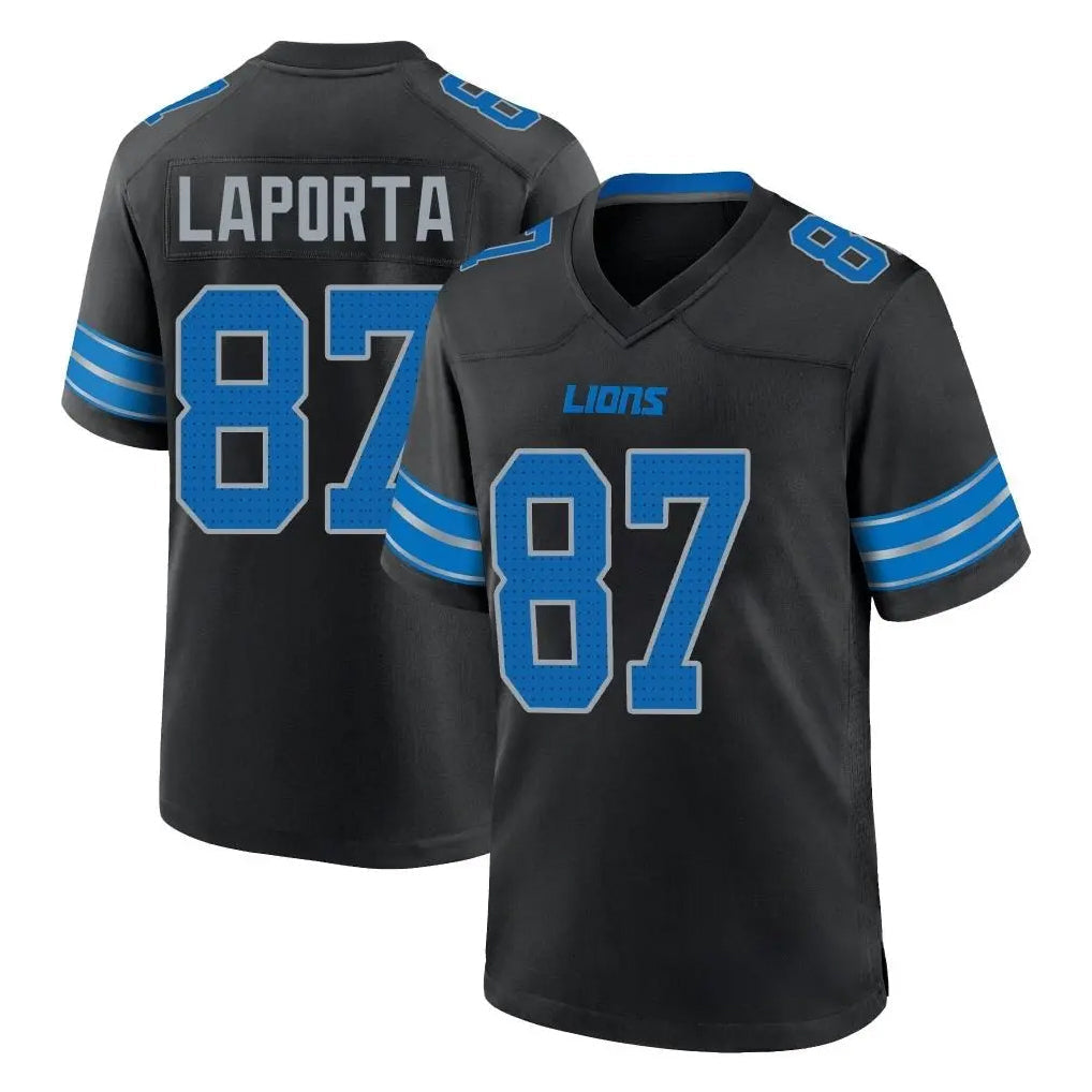 Tlead D.Lions #87 Sam LaPorta Player Black Alternate Home Game Stitched Jerseys