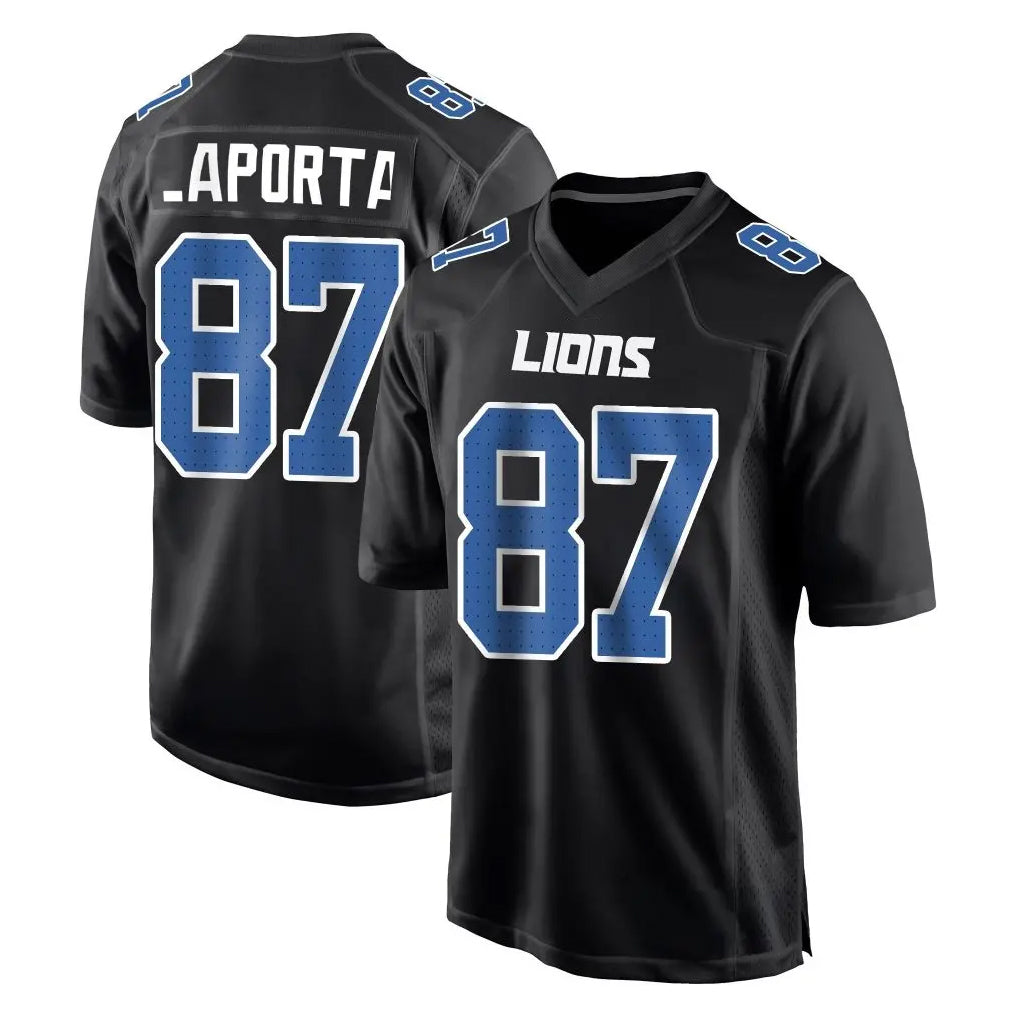 Tlead D.Lions #87 Sam LaPorta Player Black Fashion Home Game Stitched Jerseys