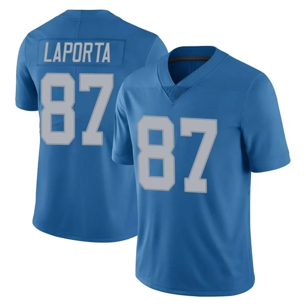 Tlead D.Lions #87 Sam LaPorta Player Blue Limited Throwback Vapor Untouchable Stitched Jerseys