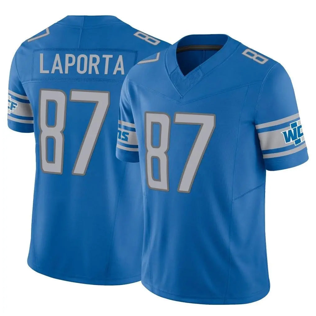 Tlead D.Lions #87 Sam LaPorta Player Blue Vapor F.U.S.E. Limited Home Game Stitched Jerseys