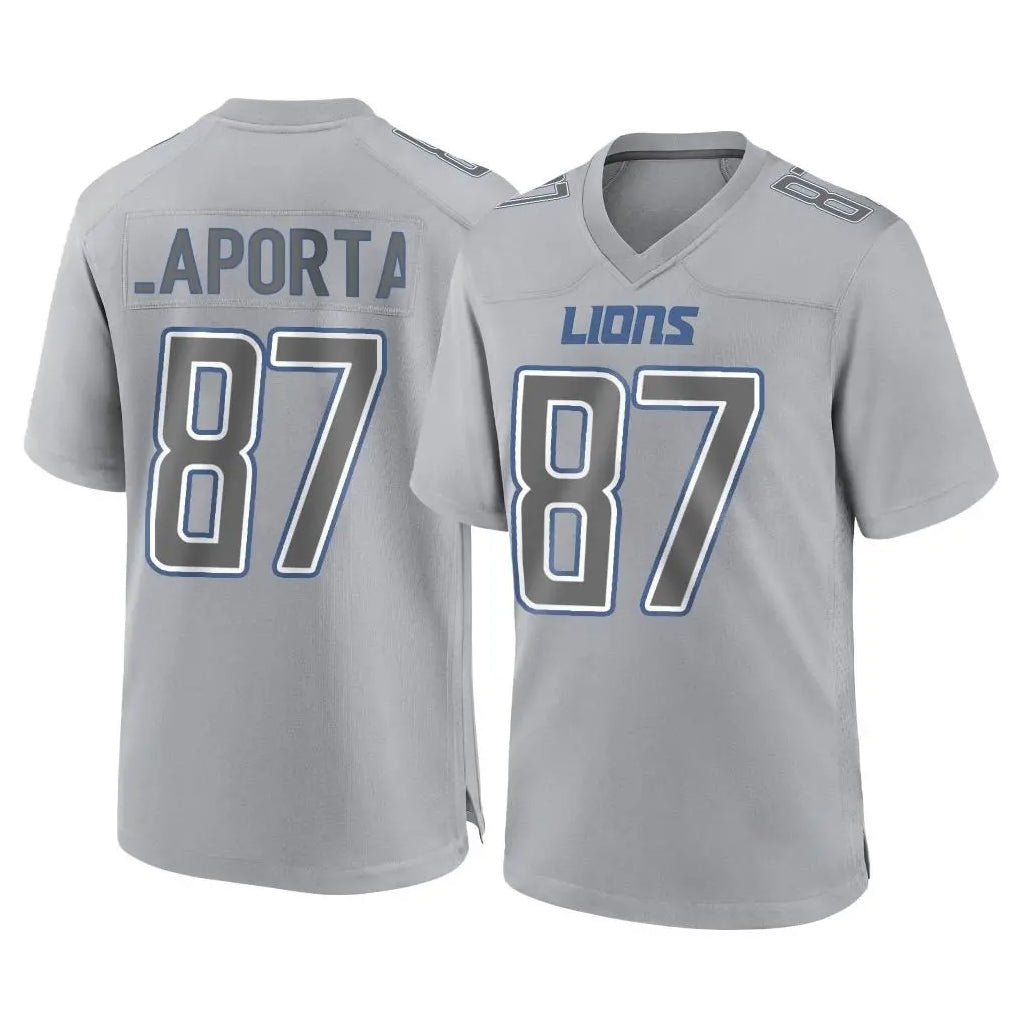 Tlead D.Lions #87 Sam LaPorta Player Gray Atmosphere Fashion Home Game Stitched Jerseys