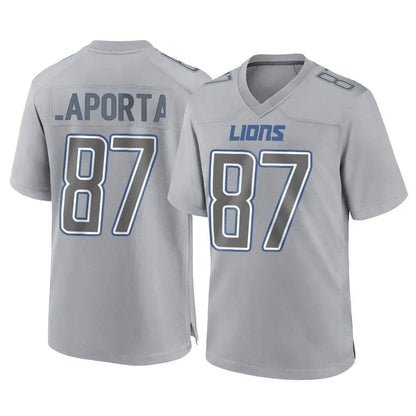 Tlead D.Lions #87 Sam LaPorta Player Gray Atmosphere Fashion Home Game Stitched Jerseys