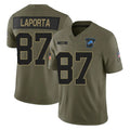 Tlead D.Lions #87 Sam LaPorta Player Olive 2025 Salute To Service Limited Home Game Stitched Jerseys