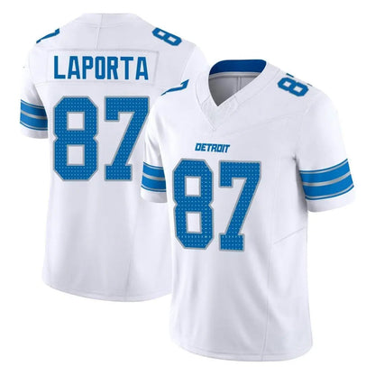 Tlead D.Lions #87 Sam LaPorta Player White Limited Vapor F.U.S.E. Alternate Home Game Stitched Jerseys