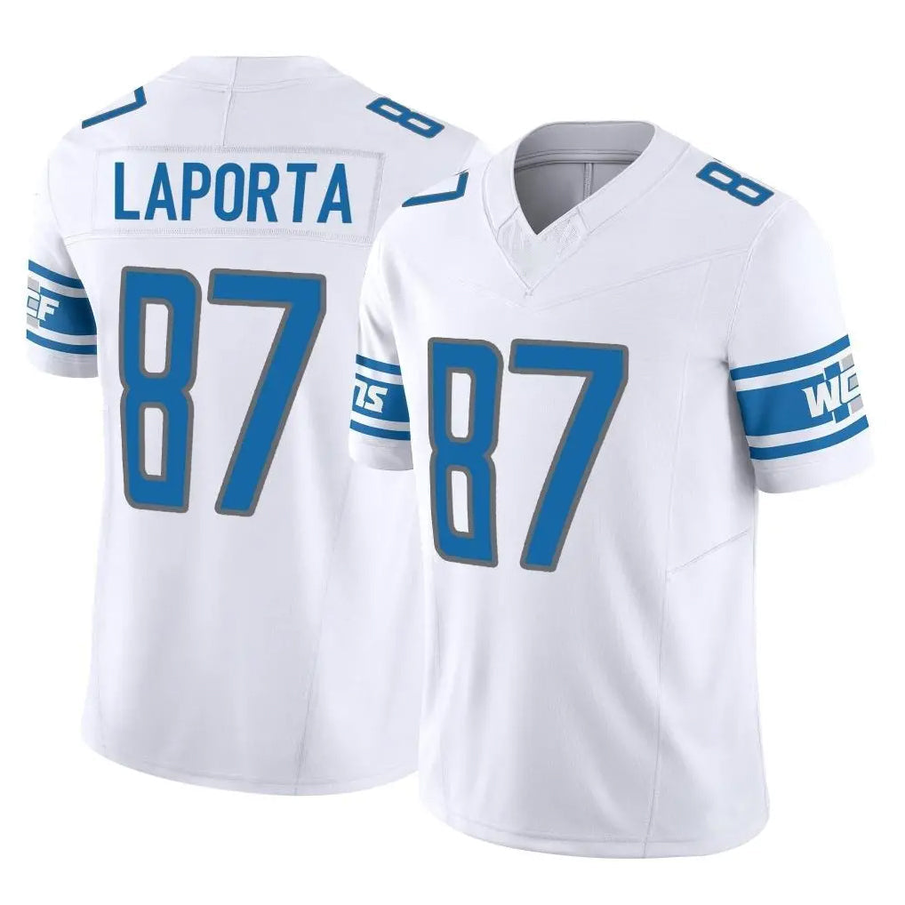 Tlead D.Lions #87 Sam LaPorta Player White Vapor F.U.S.E. Limited Home Game Stitched Jerseys