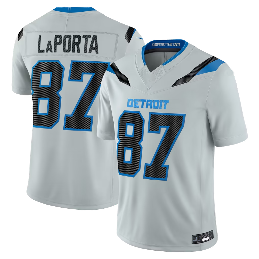 Tlead D.Lions #87 Sam LaPorta Silver 2026 Rivalries Collection Limited Stitched Jerseys