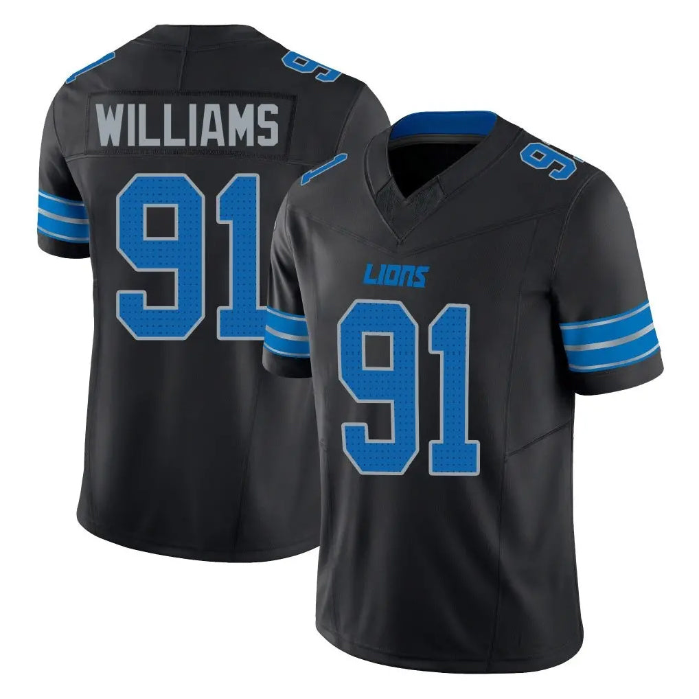 Tlead D.Lions #91 Tyleik Williams Player Black Alternate Vapor F.U.S.E. Limited Home Game Stitched Jerseys