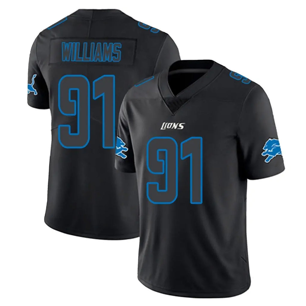 Tlead D.Lions #91 Tyleik Williams Player Black Impact Limited Home Game Stitched Jerseys