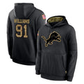 Tlead D.Lions #91 Tyleik Williams Player Black Salute to Service Hoodies Limited Game Stitched Jerseys