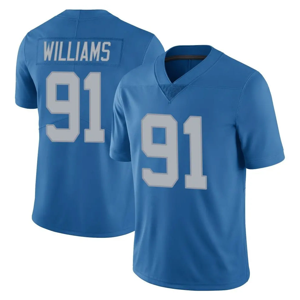Tlead D.Lions #91 Tyleik Williams Player Blue Limited Throwback Vapor Untouchable Stitched Jerseys