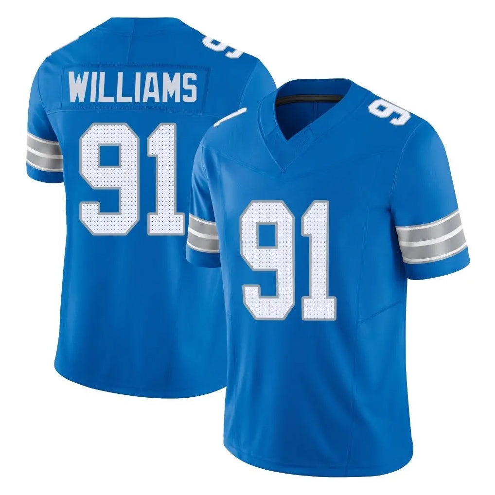 Tlead D.Lions #91 Tyleik Williams Player Blue Limited Vapor F.U.S.E. Alternate Home Game Stitched Jerseys
