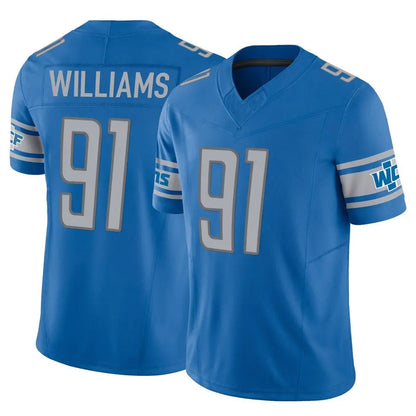 Tlead D.Lions #91 Tyleik Williams Player Blue Vapor F.U.S.E. Limited Home Game Stitched Jerseys