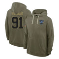 Tlead D.Lions #91 Tyleik Williams Player Olive Salute to Service Pullover Hoodies Limited Stitched Jerseys