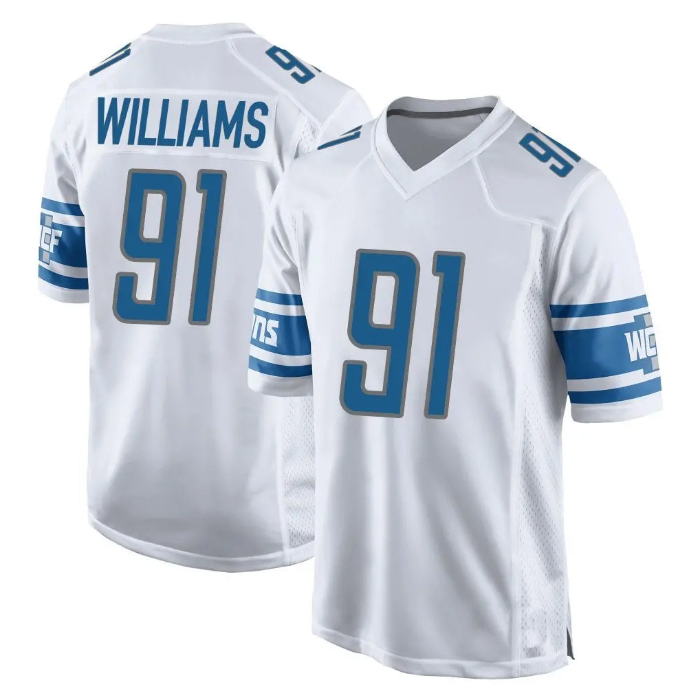 Tlead D.Lions #91 Tyleik Williams Player White Home Game Stitched Jerseys