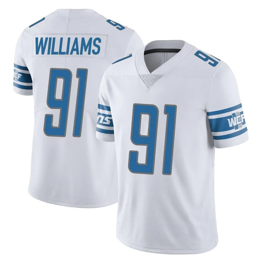 Tlead D.Lions #91 Tyleik Williams Player White Limited Vapor Untouchable Home Game Stitched Jerseys