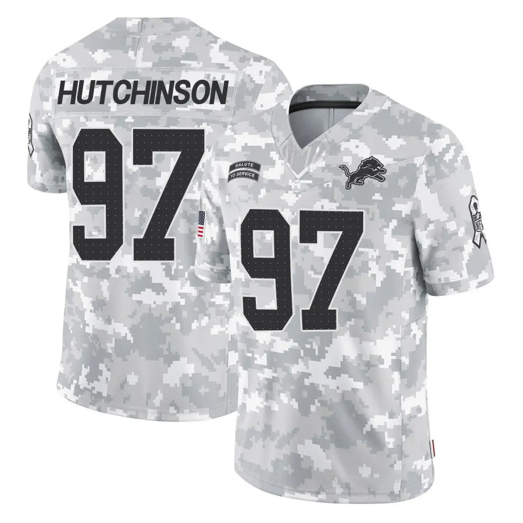 Tlead D.Lions #97 Aidan Hutchinson Player Arctic Camo Salute To Service Limited Stitched Jerseys