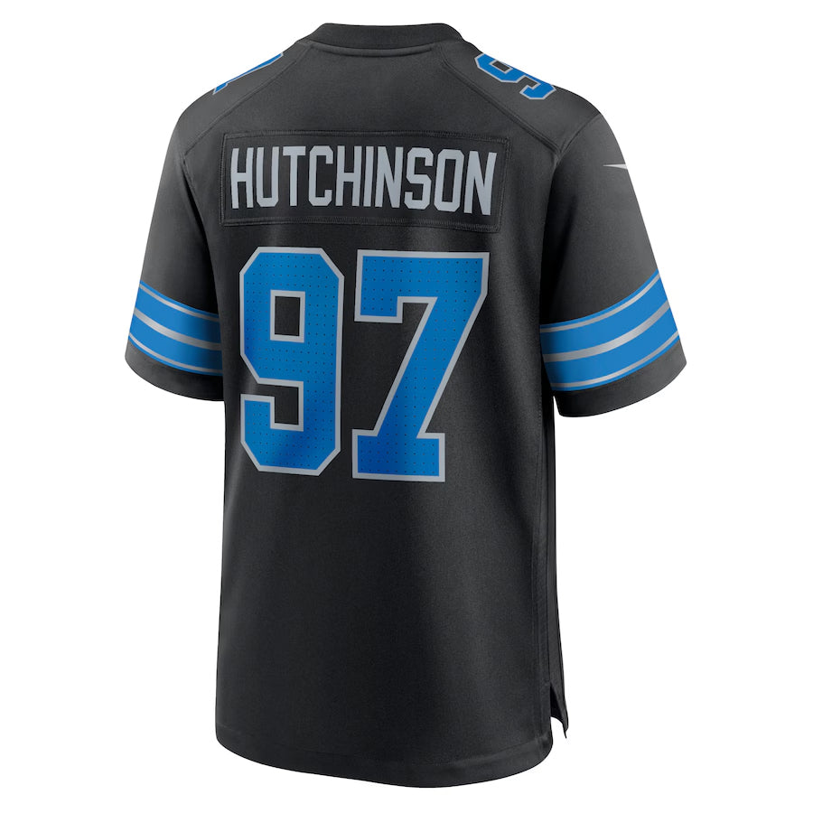 Tlead D.Lions #97 Aidan Hutchinson Player Black Home Game Stitched Jerseys