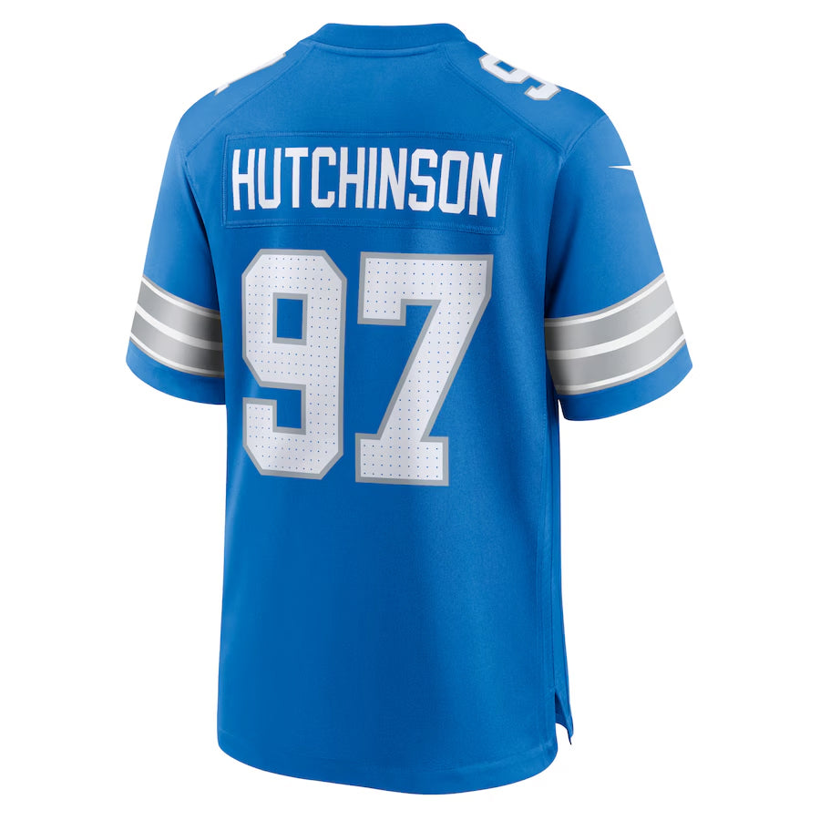 Tlead D.Lions #97 Aidan Hutchinson Player Blue Home Game Stitched Jerseys