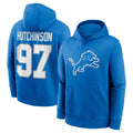 Tlead D.Lions #97 Aidan Hutchinson Player Blue Salute to Service Pullover Hoodies Limited Stitched Jerseys