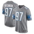 Tlead D.Lions #97 Aidan Hutchinson Player Gray Home Game Stitched Jerseys