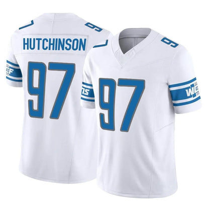 Tlead D.Lions #97 Aidan Hutchinson Player White Vapor F.U.S.E. Limited Home Game Stitched Jerseys