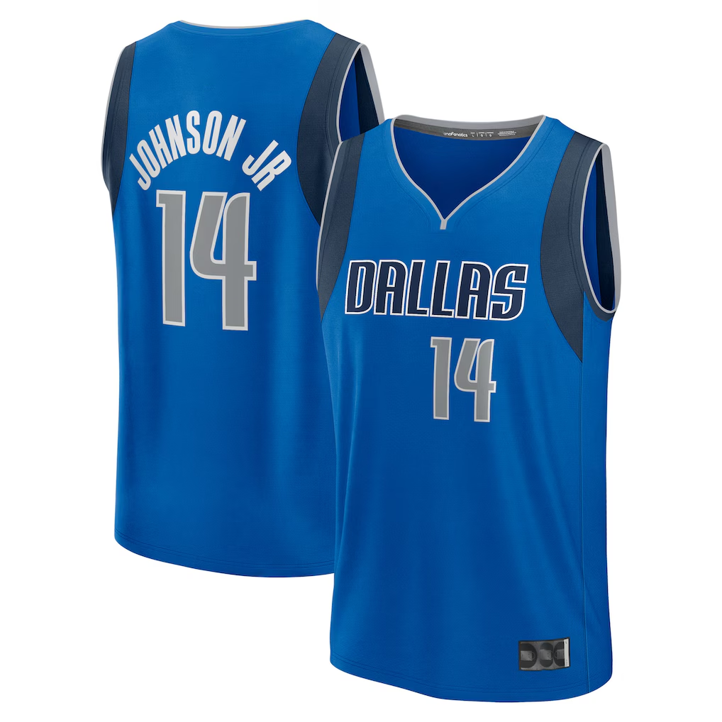 Tlead D.Mavericks #14 Morez Johnson Jr. Blue 2026 Draft First Round Pick Fast Break Jerseys - Icon Edition
