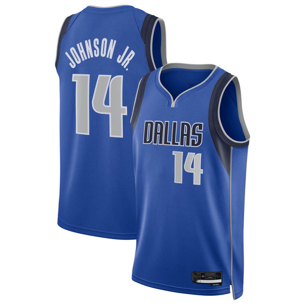 Tlead D.Mavericks #14 Morez Johnson Jr. Blue Swingman Jerseys - Icon Edition