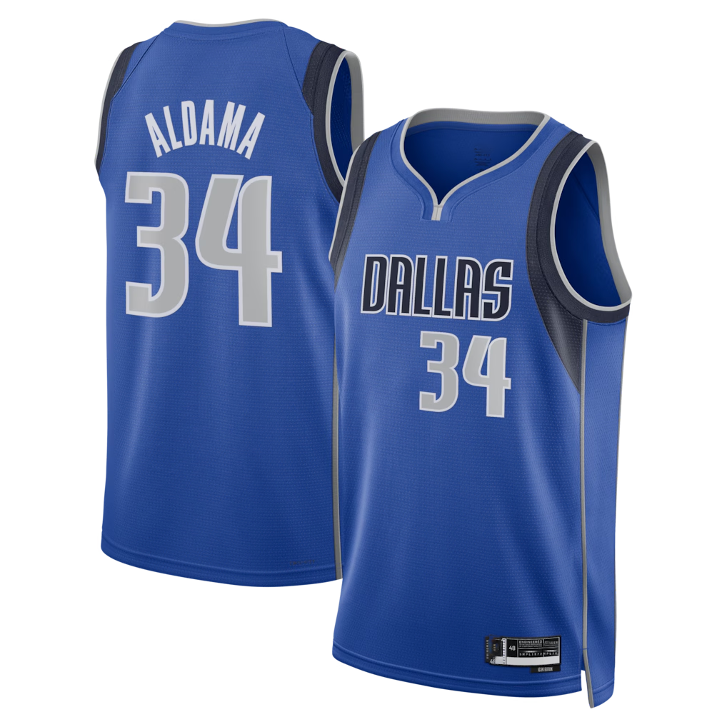 Tlead D.Mavericks #34 Santi Aldama Blue Icon Edition Swingman Stitched Jerseys