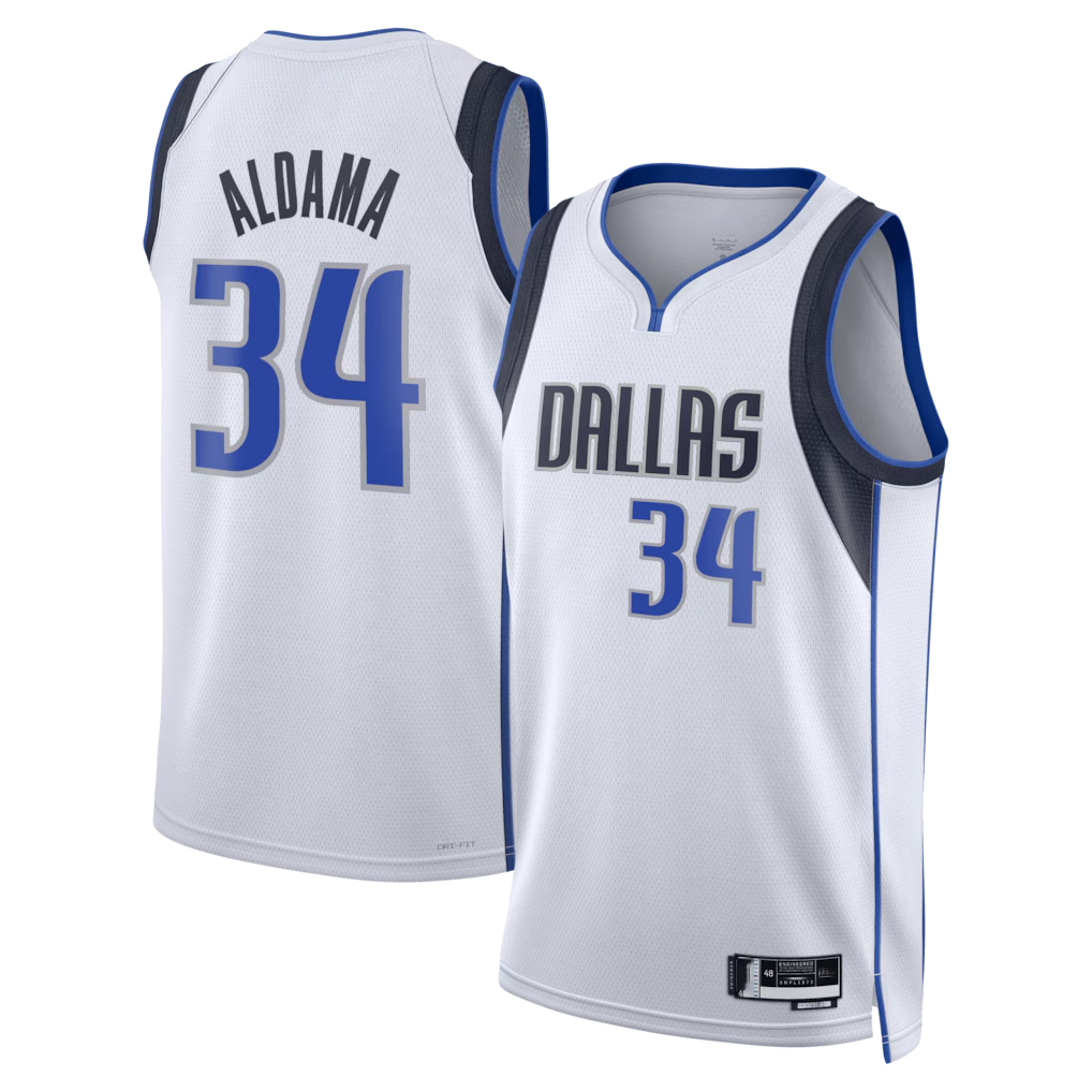 Tlead D.Mavericks #34 White Santi Aldama Association Edition Swingman Stitched Jerseys