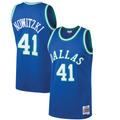 Tlead D.Mavericks #41 Dirk Nowitzki Mitchell & Ness Blue 199899 Hardwood Classics Swingman Jerseys