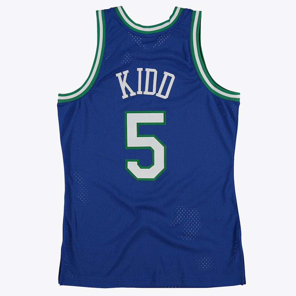 Tlead D.Mavericks #5 Jason Kidd Royal 1997 Hardwood Classics Road Swingman  By Mitchell & Ness Stitched Jerseys