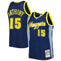 Tlead D.Nuggets #15 Carmelo Anthony Mitchell & Ness Navy Hardwood Classics Swingman Jerseys