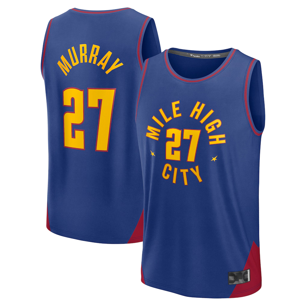 Tlead D.Nuggets #27 Jamal Murray Blue Fast Break Replica Player Jerseys - Statement Edition