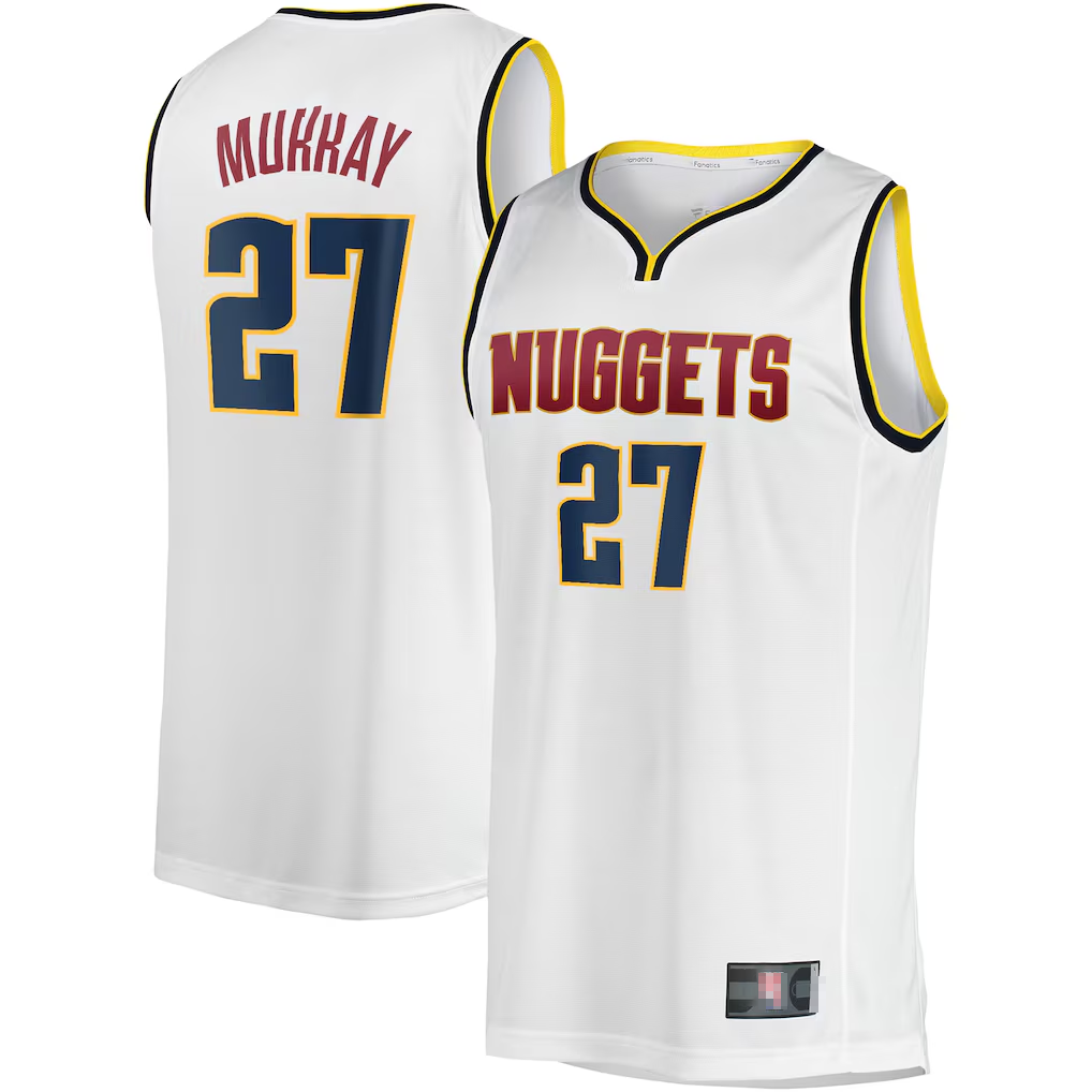 Tlead D.Nuggets #27 Jamal Murray  White Fast Break Player Jerseys - Association Edition
