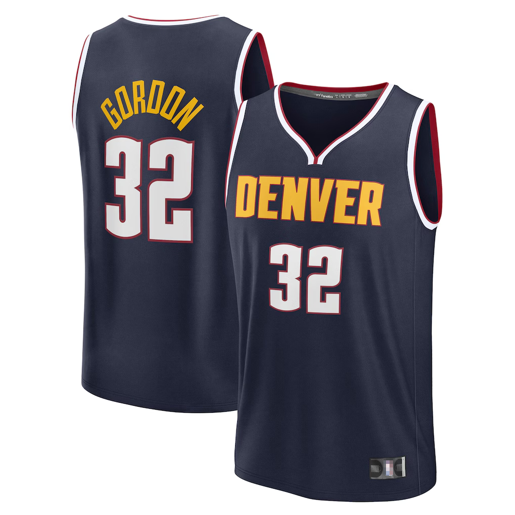 Tlead D.Nuggets #32 Aaron Gordon Navy Fast Break Replica Jerseys - Icon Edition