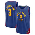 Tlead D.Nuggets #3 Julian Strawther Blue Fast Break Replica Player Jerseys - Statement Edition