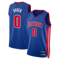 Tlead D.Pistons #0 Jalen Duren Blue Swingman Jerseys - Icon Edition