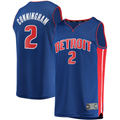 Tlead D.Pistons #2 Cade Cunningham  Blue 2021 Draft First Round Pick Fast Break Replica Jerseys - Icon Edition