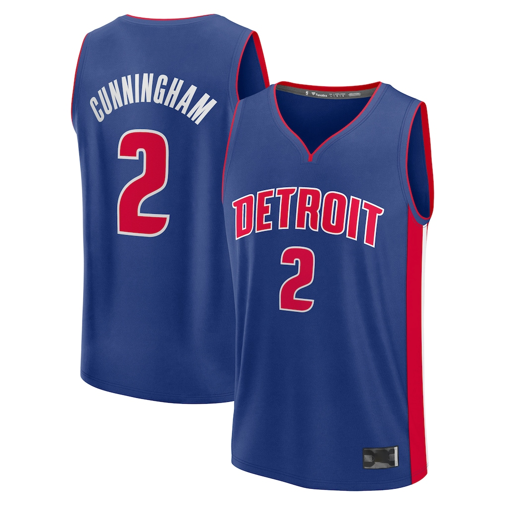 Tlead D.Pistons #2 Cade Cunningham  Blue Fast Break Replica Player Jerseys - Icon Edition