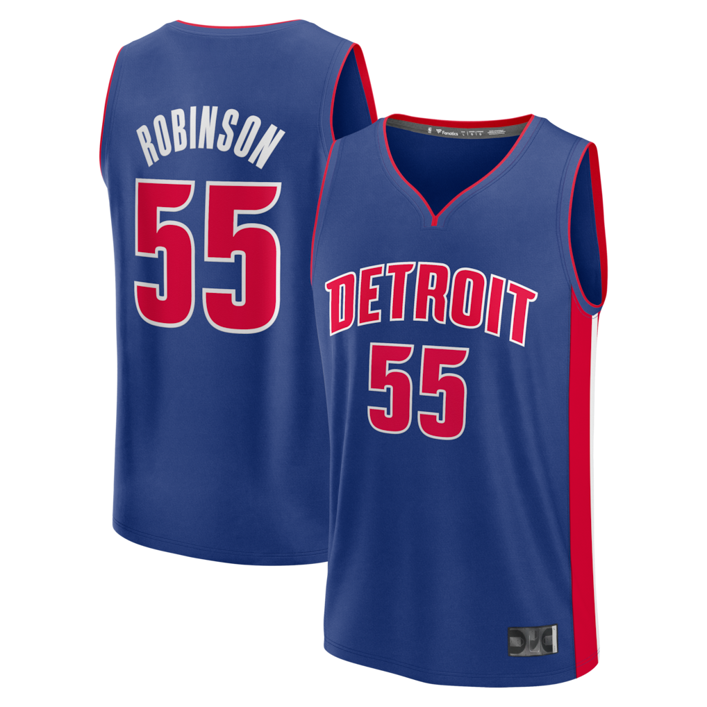 Tlead D.Pistons #55 Duncan Robinson  Blue Fast Break Jerseys - Icon Edition