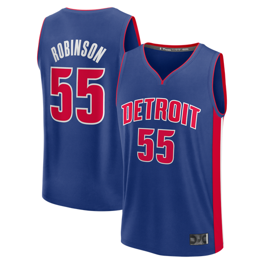 Tlead D.Pistons #55 Duncan Robinson  Blue Fast Break Jerseys - Icon Edition