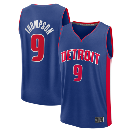 Tlead D.Pistons #9 Ausar Thompson  Blue Fast Break Jerseys - Icon Edition