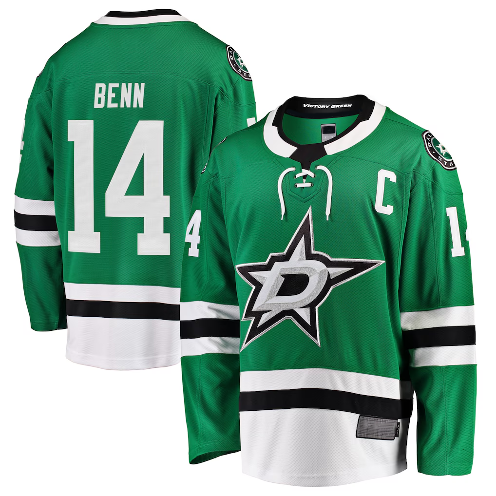Tlead D.Stars #14 Jamie Benn Green Breakaway Player Jerseys