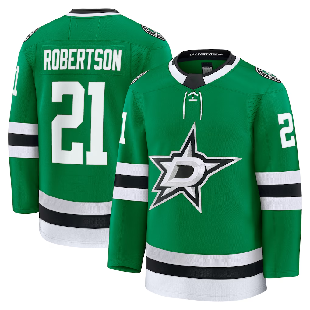 Tlead D.Stars #21 Jason Robertson Kelly Green Home Premium Jerseys