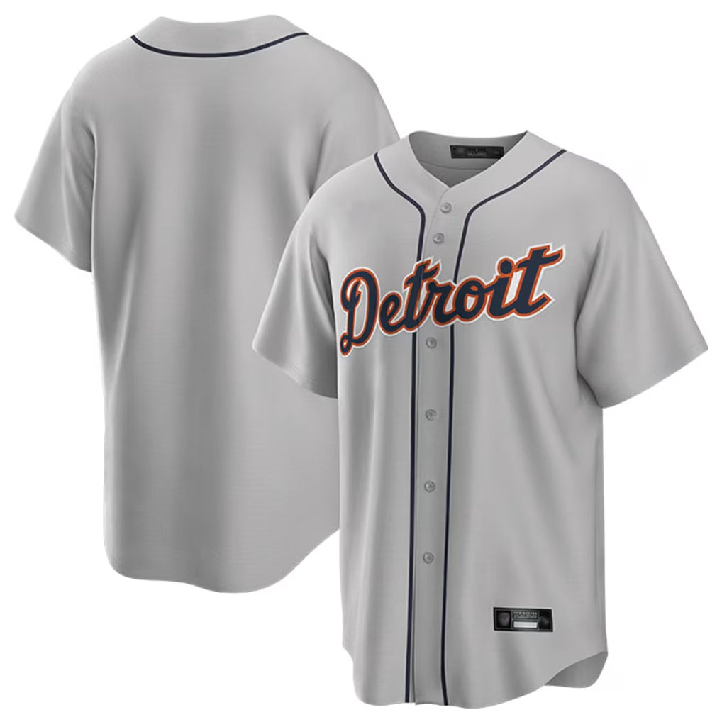 Tlead D.Tigers Gray Home Game Blank Player Stitched Jerseys