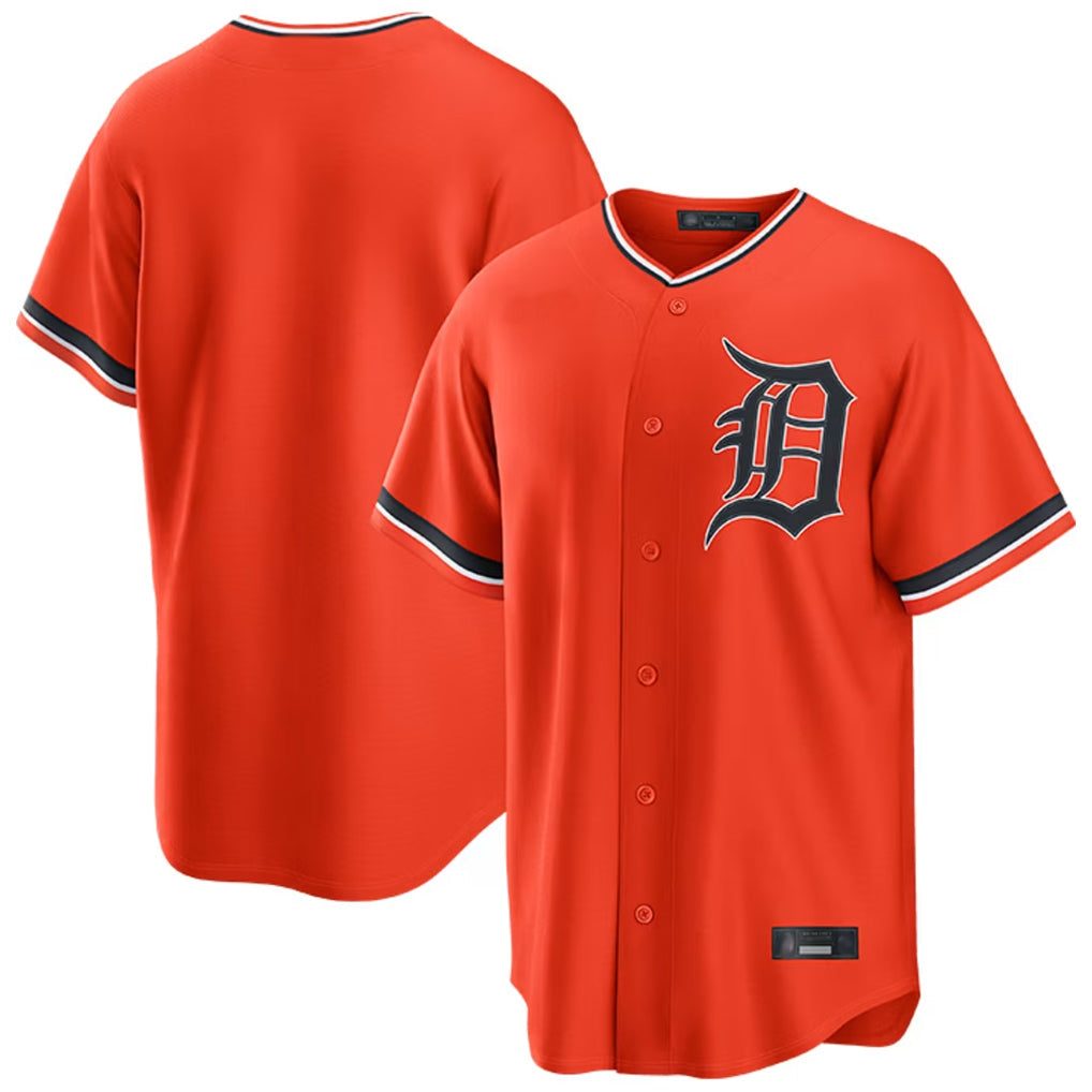 Tlead D.Tigers Orange Home Game Blank Player Stitched Jerseys