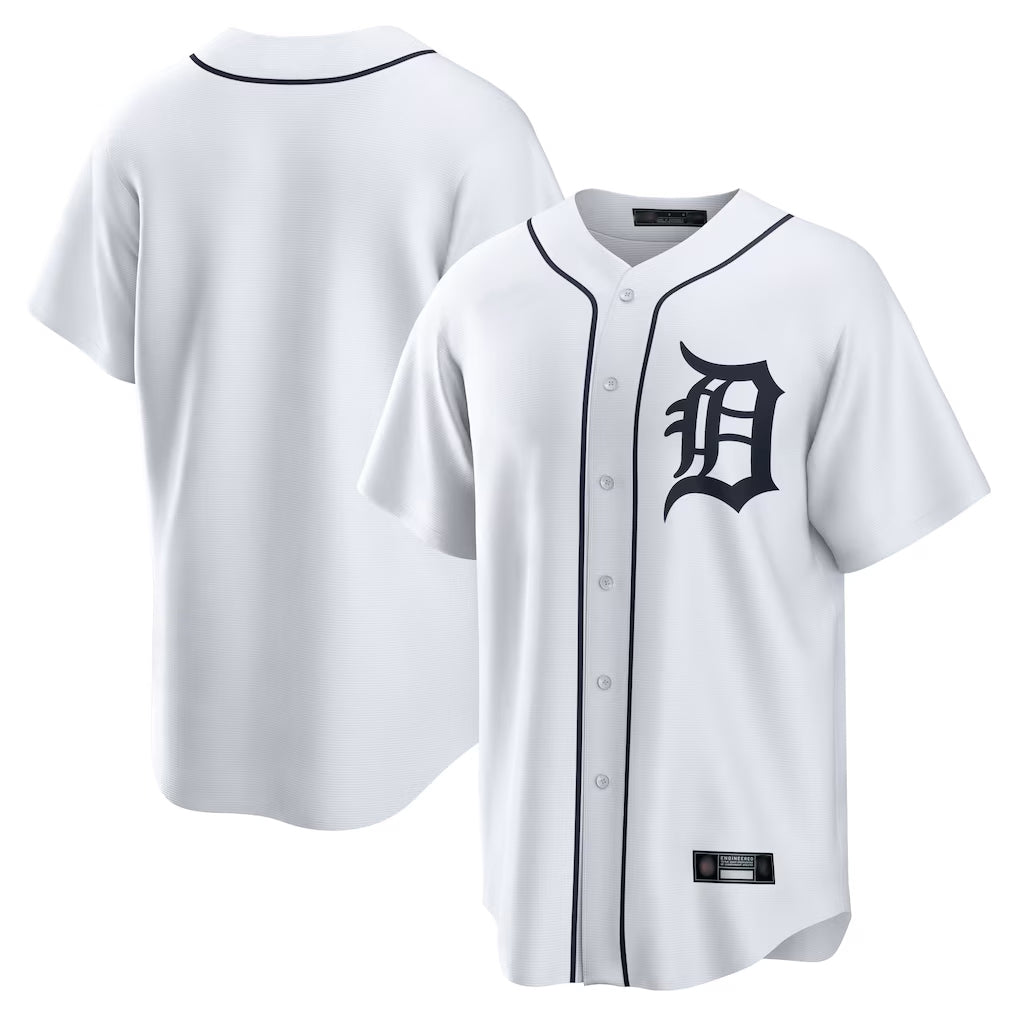 Tlead D.Tigers White Home Game Blank Player Stitched Jerseys