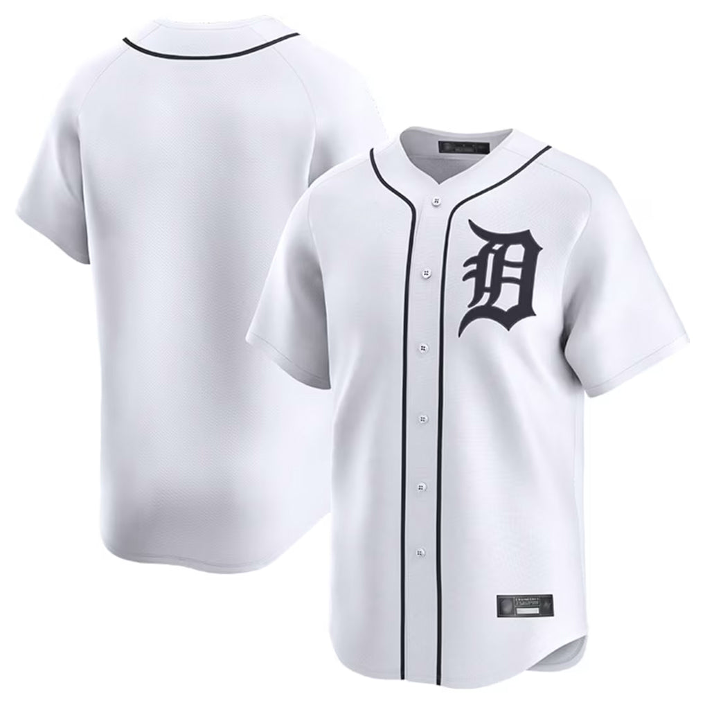 Tlead D.Tigers White Home Limited Blank Player Stitched Jerseys