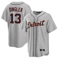 Tlead D.Tigers #13 Dillon Dingler Player Gray Home Game Stitched Jerseys