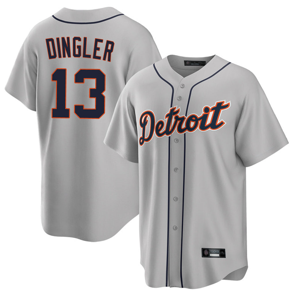 Tlead D.Tigers #13 Dillon Dingler Player Gray Home Game Stitched Jerseys